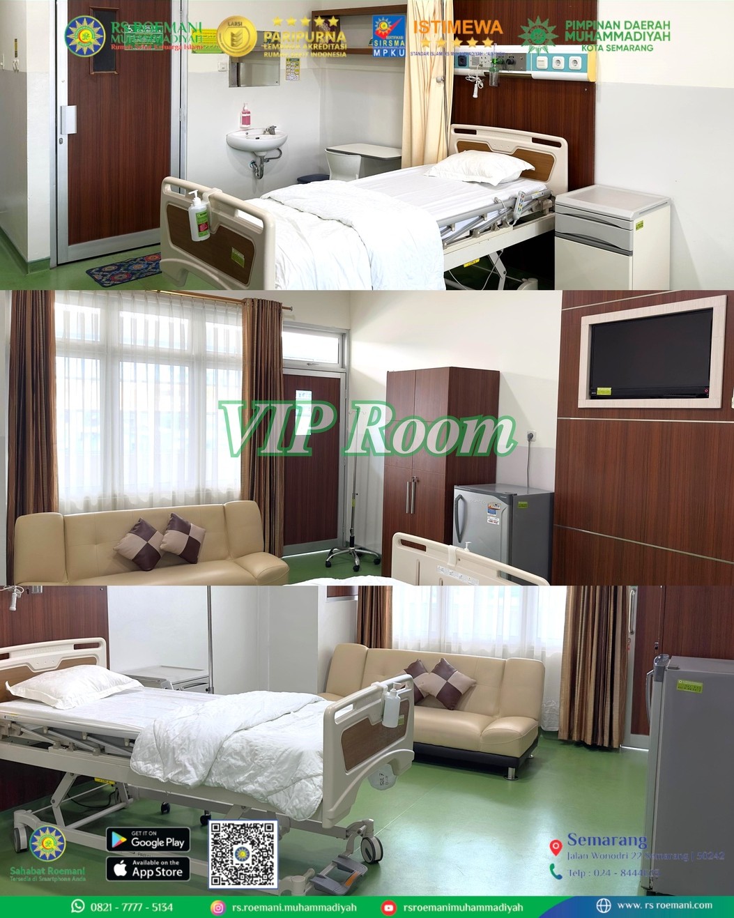 VIP Room RS Roemani Muhammadiyah Semarang | Layanan Rawat Inap Nyaman & Islami